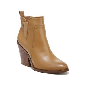 FRANCO SARTO Womens Brown Goring Gamble Round Toe Block Heel Leather Booties 7 M